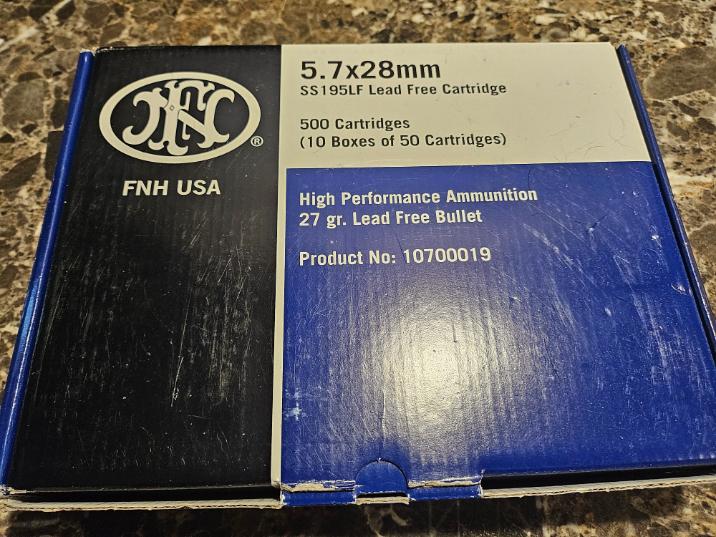 Full Case FHN 5.7x28mm High Performance Ammunition 27 Gr Lead Free Bullet 10 Box of 50 Cartridge DW