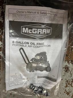 McGraw 8 Gallon Oil Free Portable Air Compressor