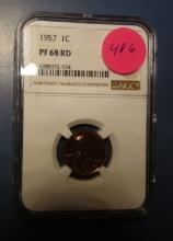 1957 CENT NGC PF-68 RED