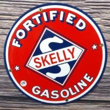 Skelly Porc.Gas Pump Plate Sign