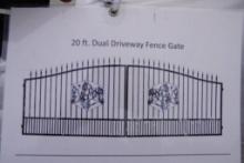 New 20' Bi-Parting Wrought Iron Driveway Gate