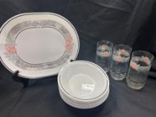 (12) PC SILK AND ROSES CORRELLE BY CORNINGWARE GROUP