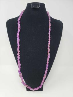 5 Beaded Necklaces, Continuous Strands, Natural Stones