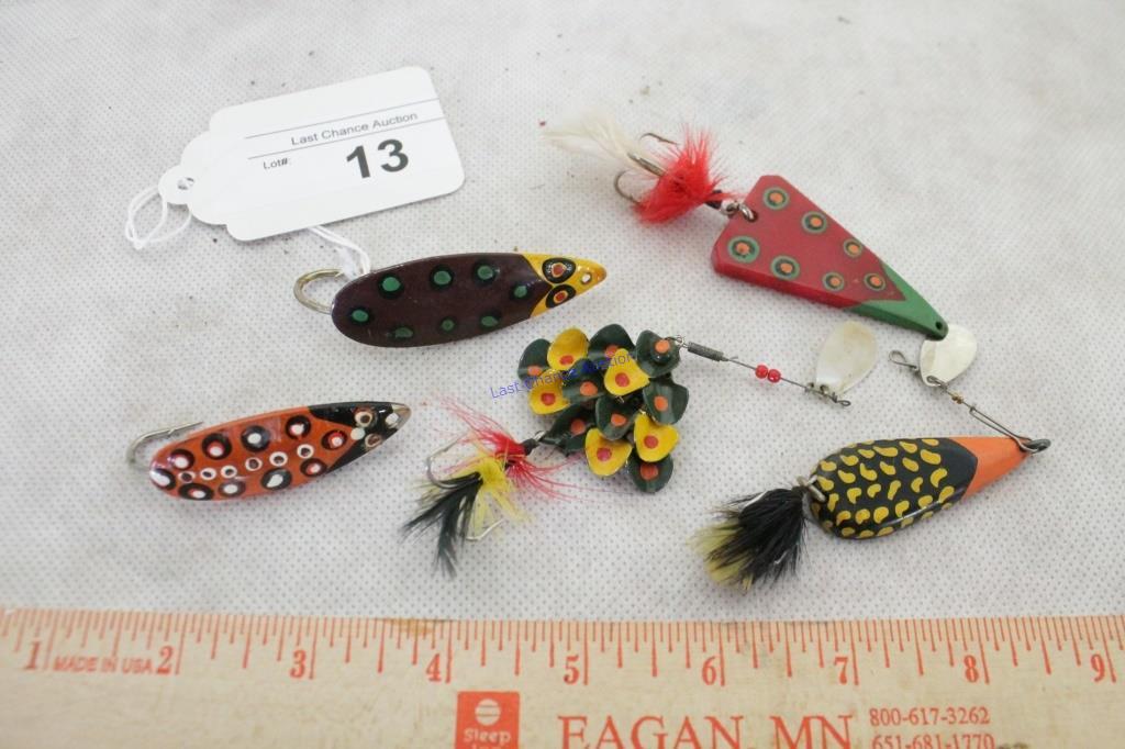 Lot of Painted Folk Art Lures