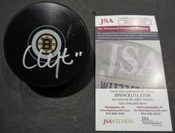 Connor Clifton Boston Bruins Autographed Hockey Puck JSA W coa