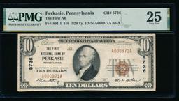 1929 $10 Perkasie PA National PMG 25