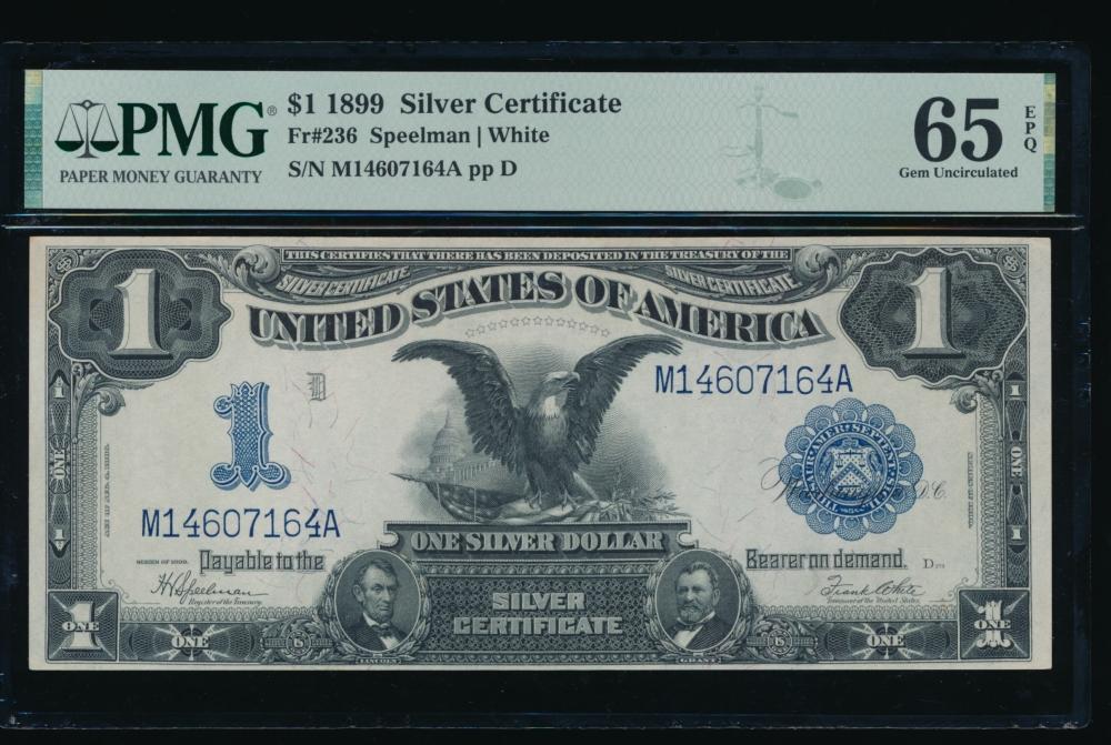 1899 $1 Black Eagle Silver Certificate PMG 65EPQ