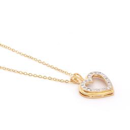 Plated 18KT Yellow Gold 0.21ctw Diamond Heart Pendant with Chain