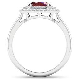 14KT White Gold 2.30ct Ruby and Diamond Ring