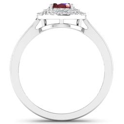 14KT White Gold 0.95ct Ruby and Diamond Ring