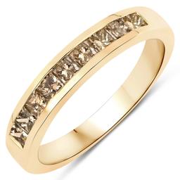 14KT Yellow Gold 0.73ctw Champagne Diamond Ring