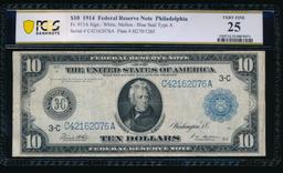 1914 $10 Philadelphia FRN PCGS 25