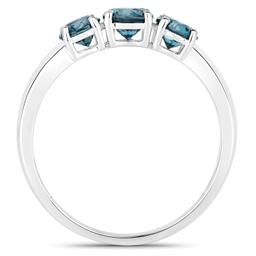 14KT White Gold 1.17ctw Blue Diamond Ring