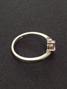 Sterling Silver & Amethyst Ring - Size 5.5