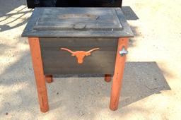 Wooden Texas Longhorn Ice Chest/Cooler