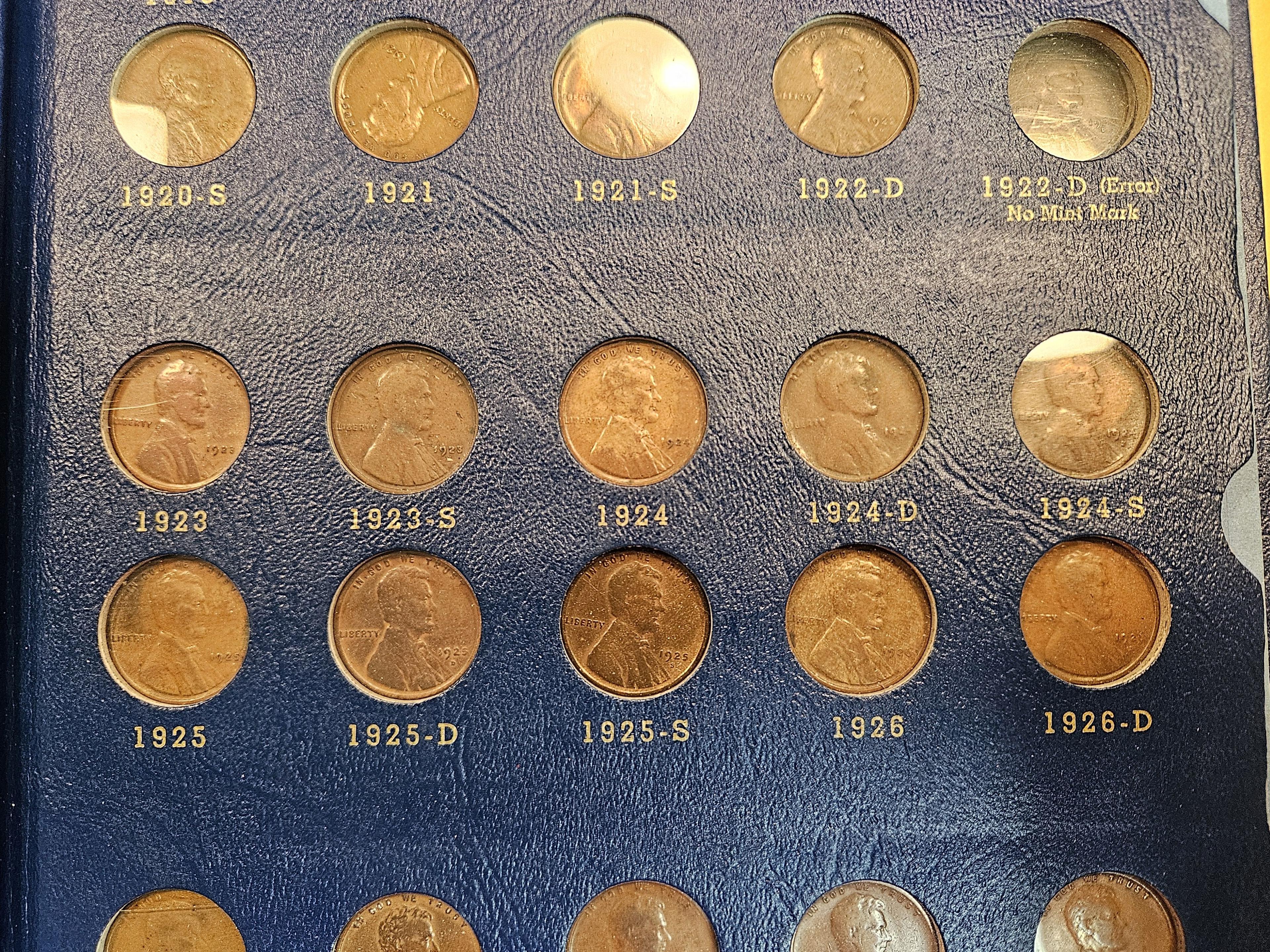 Lincoln Wheat cent album from 1909 - 1940