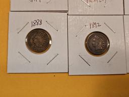 Eight more mixed small copper cents