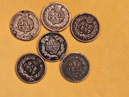 Six Copper-Nickel small cents