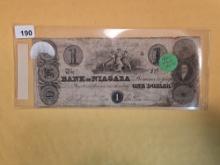 OBSOLETE! 1825 Bank of Niagara One dollar