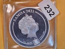 GEM Proof Deep Cameo 2021 Samoa silver Five Dollars