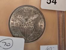 ICG 1921 Philippines 50 centavos in Mint State 62