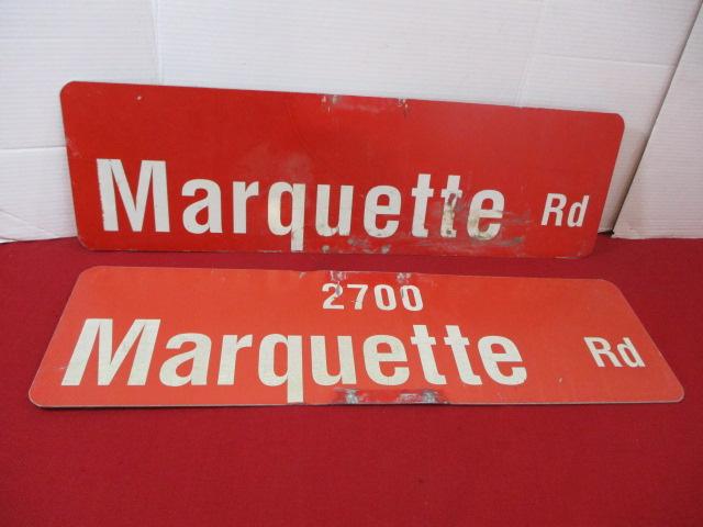 Marquette Road Reflective Metal Road Signs (Pair)