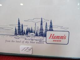 Hamm's Framed Menu Paper