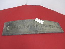 *SPECIAL ITEM-Eveleth Waterworks Embossed Cast Iron Nameplate