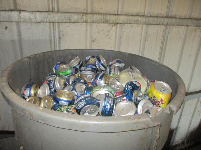 Large trash Cans w/ Aluminum Cans