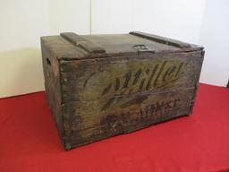 Miller Brewing Milwaukee, WI Early Hinged Advertising Crate