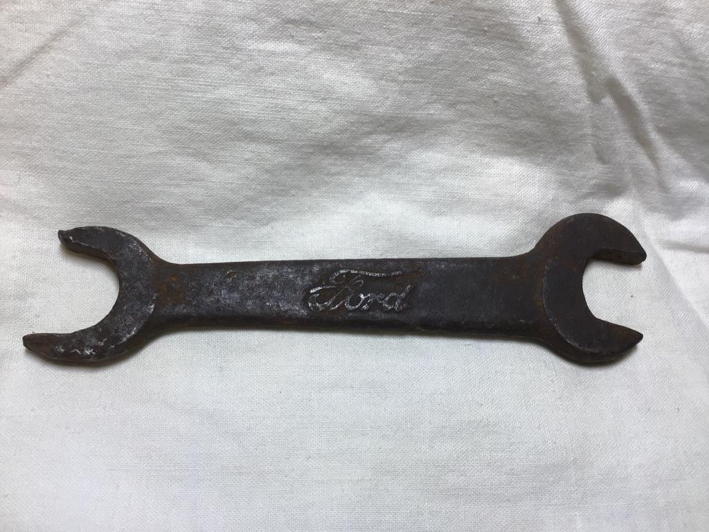 Vintage Ford open end wrench.  Five inches.