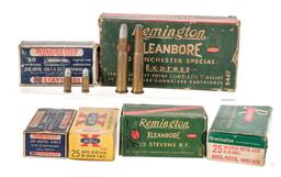 Winchester, Remington, Misc Ammo Lot .25, 32