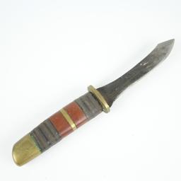 Vintage 8.75" Leather Wrap Handle Hunting Knife