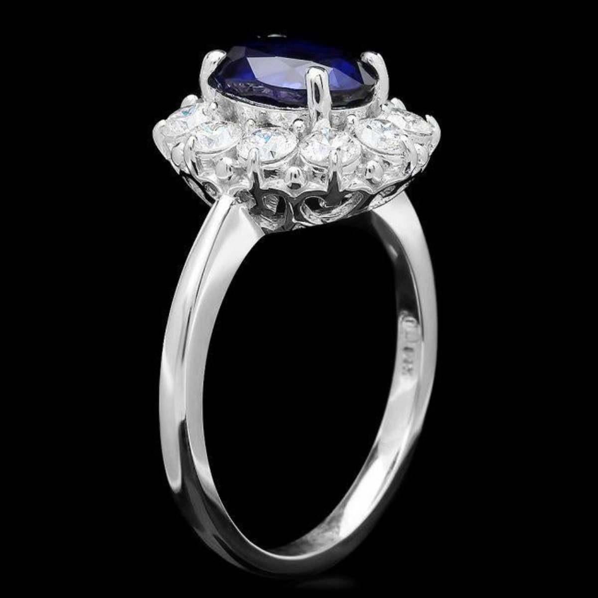 14K White Gold 1.42ct Sapphire and 1.00ct Diamond Ring