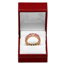 14k Yellow Gold 10.01ct Pink Sapphire Eternity Band Ring