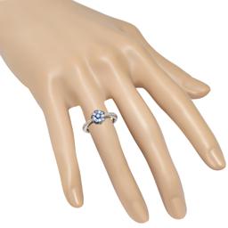 18K White Gold Setting with 0.60ct Sapphire and 0.15ct Diamond Ring