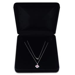 18K White Gold Setting with 0.43ct Ruby and 0.41ct Diamond Pendant