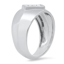 14K White Gold Setting with 0.56ct Diamond Mens Ring