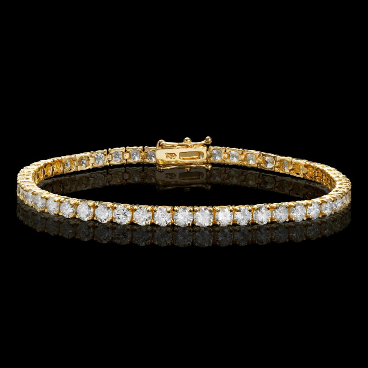 18k Yellow Gold 7.66ct Diamond Bracelet