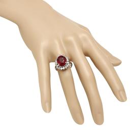 14K White Gold 7.07ct Ruby and 1.15ct Diamond Ring