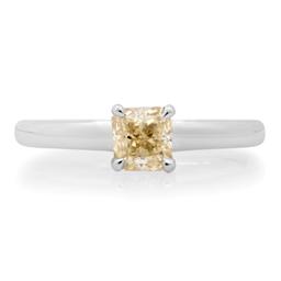 14K White Gold Setting with 0.69ct Fancy Colored Diamond Ladies Ring