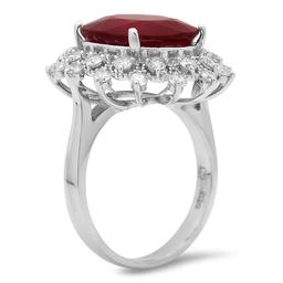 14K White Gold 9.66ct Ruby and 0.98ct Diamond Ring