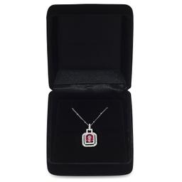 18K White Gold Setting with 1.23ct Ruby and 0.55ct Diamond Ladies Pendant
