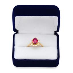 14K Yellow Gold 2.50ct Ruby and 0.90ct Diamond Ring
