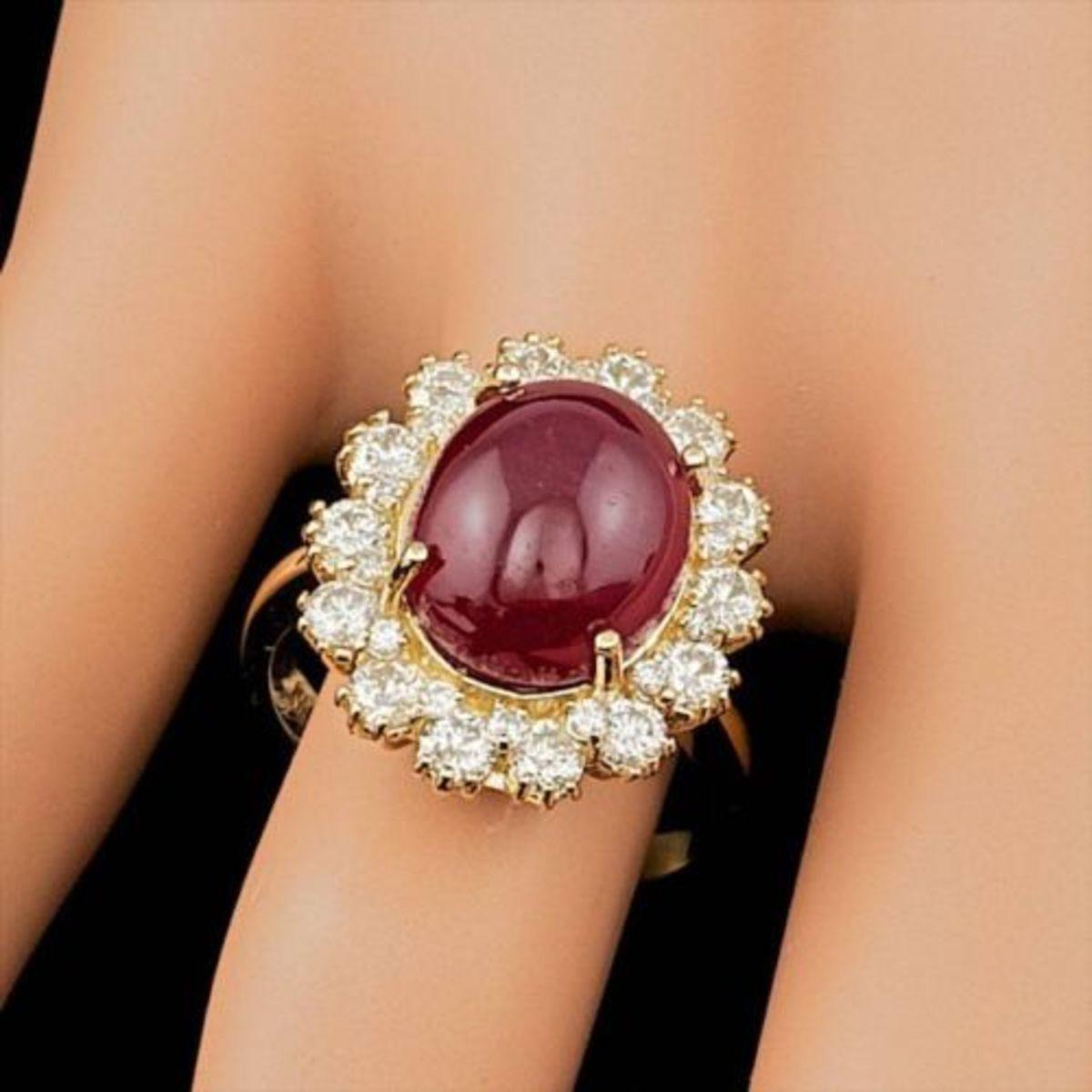 14K White Gold 9.33ct Ruby and 1.38ct Diamond Ring