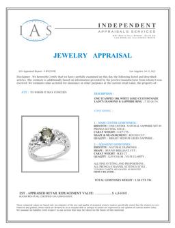 18K White Gold Setting with 1.17ct Green Sapphire and 0.33ct Diamond Ring