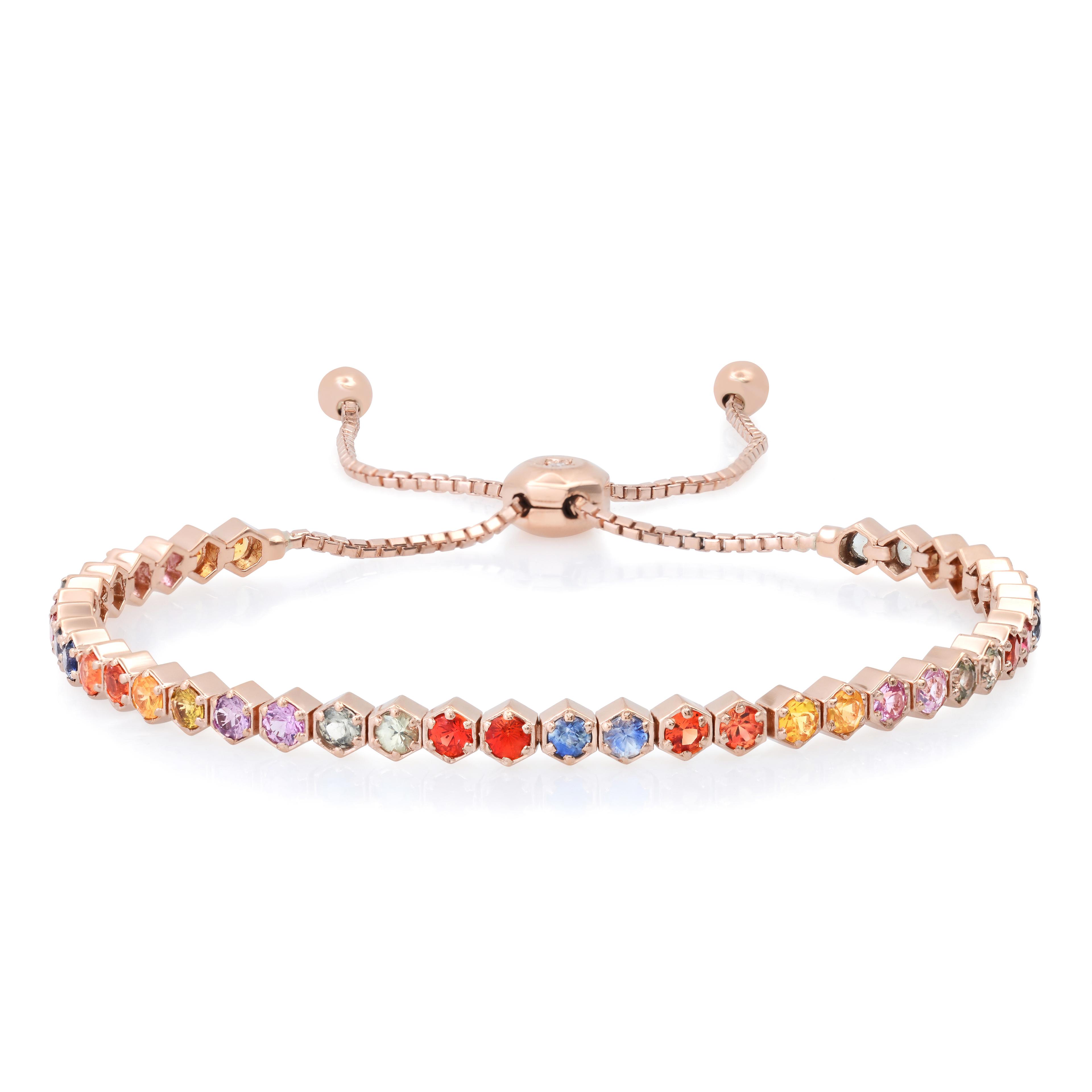 14K Rose Gold Setting with 3.44ct Sapphire and 0.04ct Diamond Bracelet