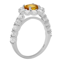 14k White Gold 1.43ct Yellow Sapphire 1.56ct Diamond Ring