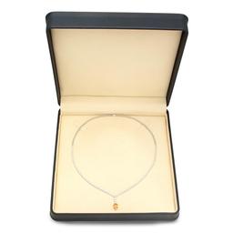 14K Gold 1.51ct Orange Sapphire 4.13cts Diamond Necklace