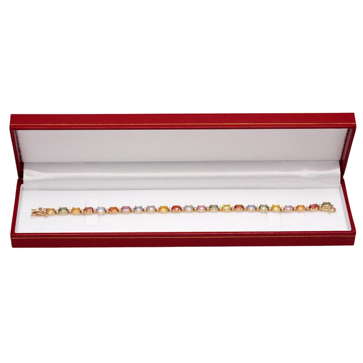 14k Yellow Gold 12.66ct Sapphire 0.64ct Diamond Bracelet